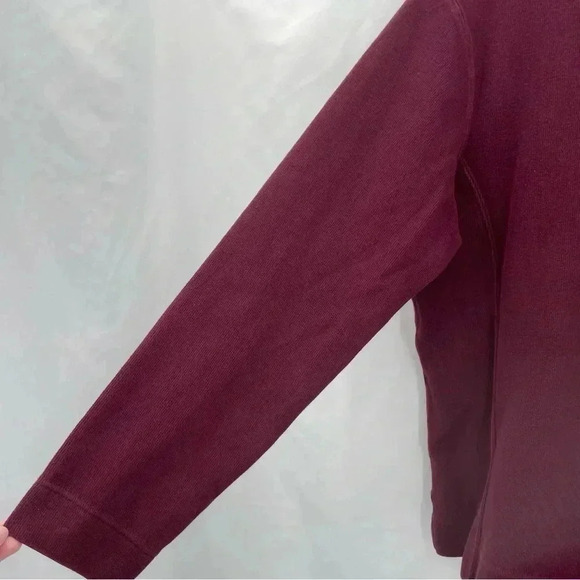 Eddie Bauer Men's Sweater Large Maroon Wine Quarter Zip Closure Long Sleeve - Picture 4 of 12